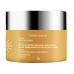 50 SPF Güneş Koruyucu Yüz ve Vücut Kremi-Yüksek Koruma ve Nemlendirici, BADE NATURAL